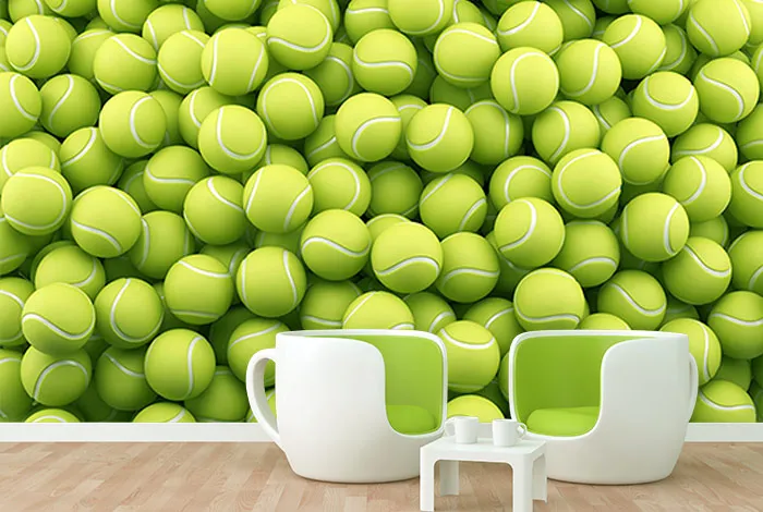 Фотообои Объёмный фон из мячей теннисных